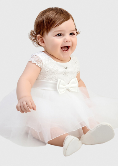 Kani white dress with bow