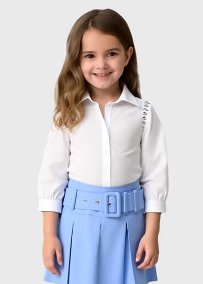 Leyla белая блузка с камнями