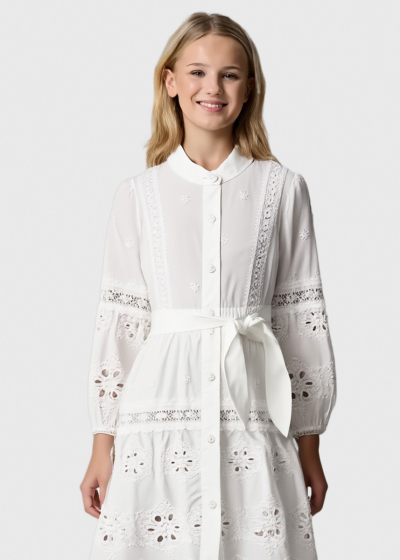 Vittoria white long sleeve dress
