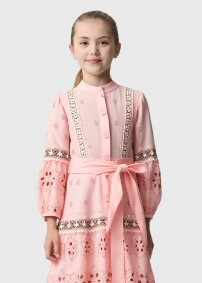 Vittoria light pink long sleeve dress