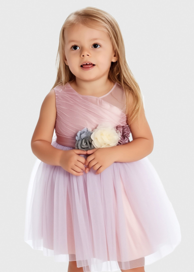 Leila pink belted dress