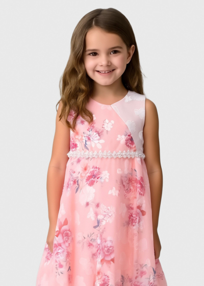 Kumi rozā kleita ar rakstu 