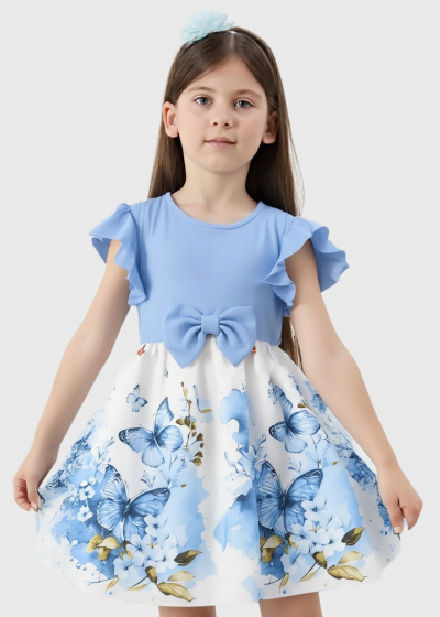 Libi light blue printed dress