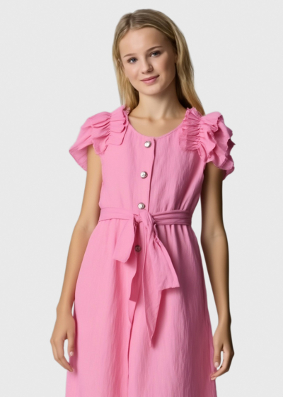 Stasis pink belted jumpsuit