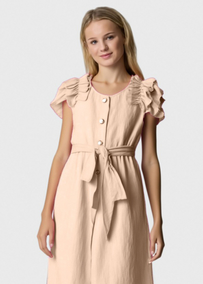 Stasis beige belted jumpsuit
