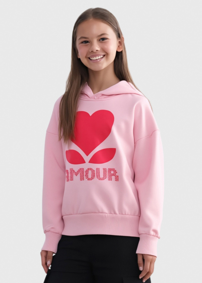 Soleil pink hoodie with hood