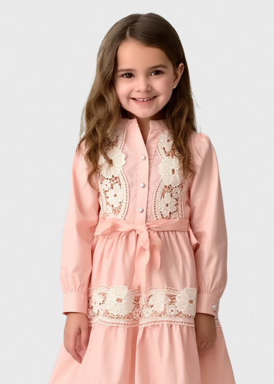 Korra pink dress with lace inserts