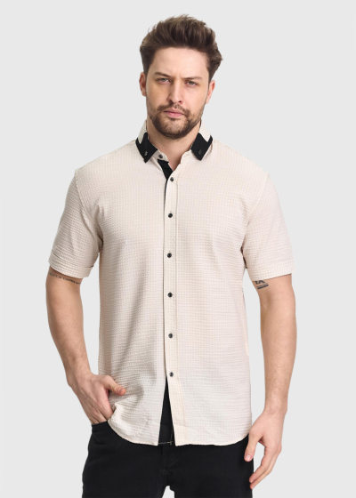 William beige short sleeve shirt