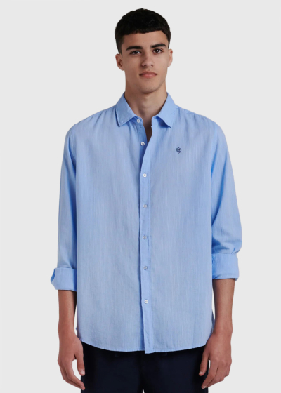 Weylin light blue linen shirt