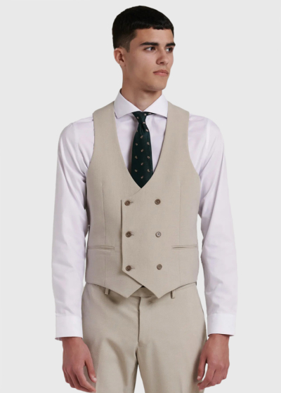 Wieslaw beige mens classic vest