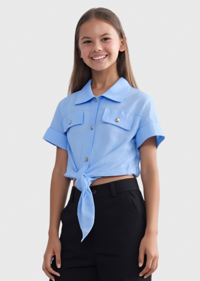 Citlali light blue buttoned blouse