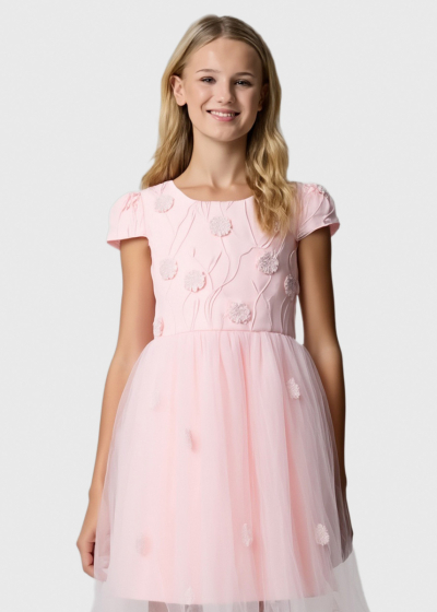 Windy rozā kleita ar dekoratīvu topu 