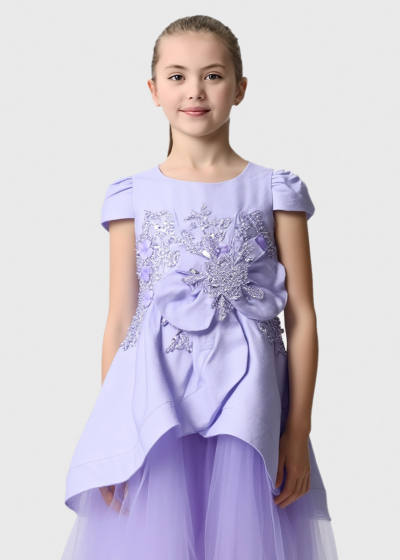 Tristessa violeta kleita ar rāvējslēdzēju