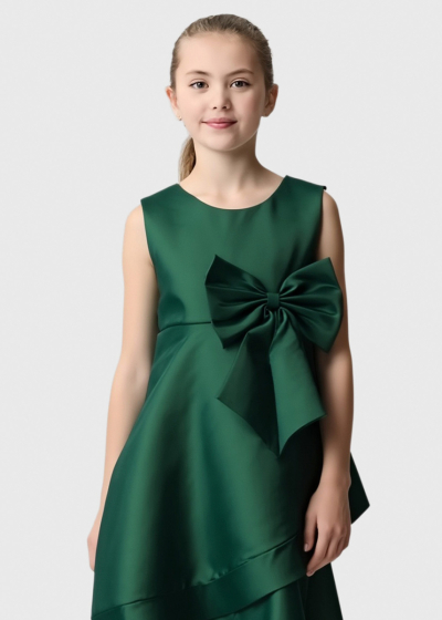 Zalina green dress with bow