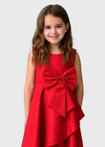 Zalina red dress with bow