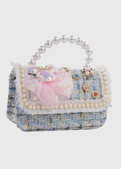 Zhanna light blue bag with applique