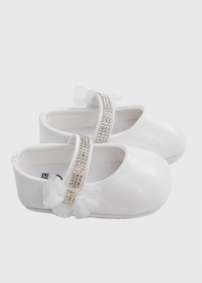 Zhanira white shoes with rhinestones