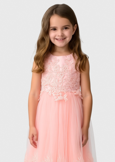 Kitо gaiši rozā kleita ar dekoratīvu topu 