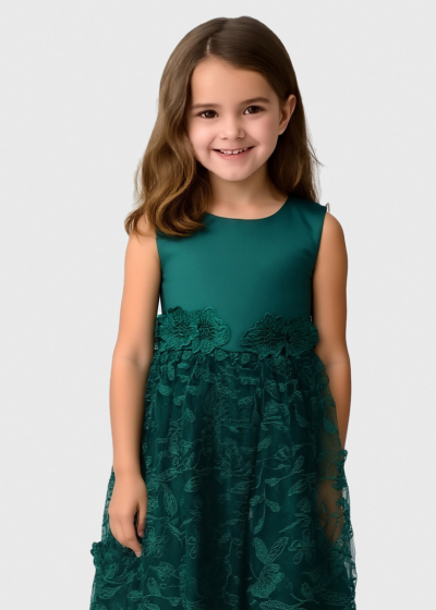 Kamile dark green zipped dress