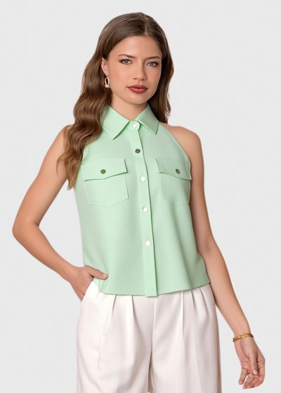 Yana light green off-shoulder vest