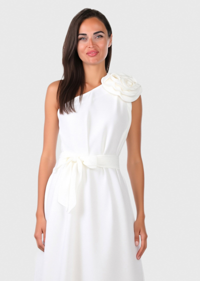 Yanira white one shoulder dress