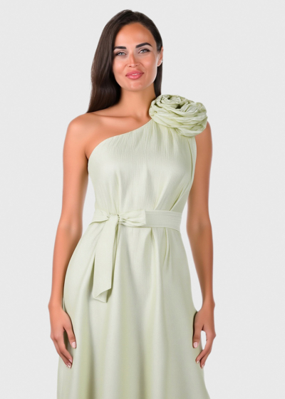 Yanira light green one shoulder dress