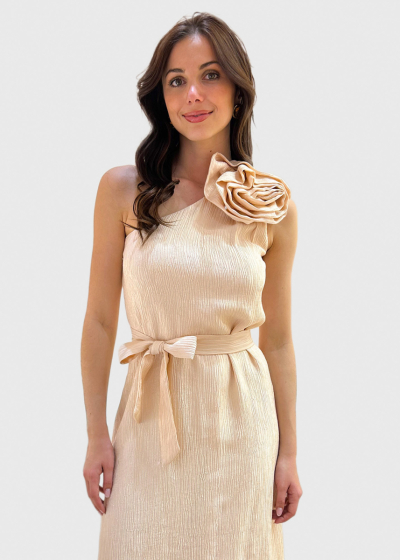 Yanira light pink one shoulder dress