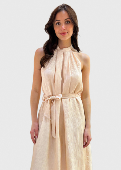Yasu light pink tie waist dress