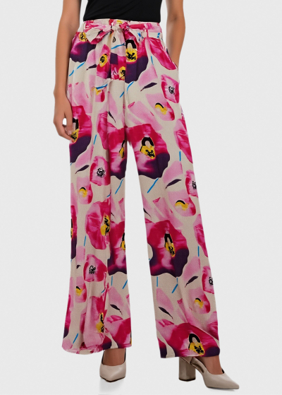 Yasmina pink wide leg printed pants