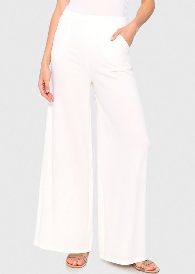 Yasmina white wide leg pants