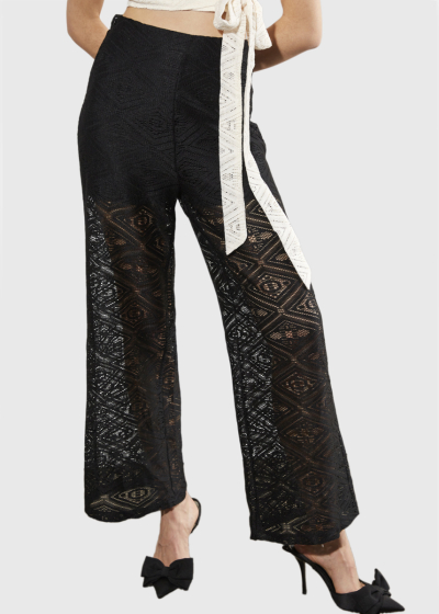 Barbara black lace pants