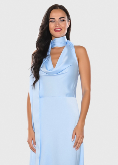 Zeyna light blue zipped evening dress