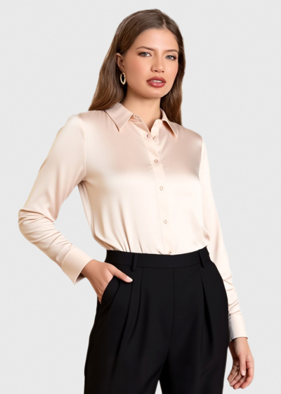Vienna бежевая блузка с длинными рукавами