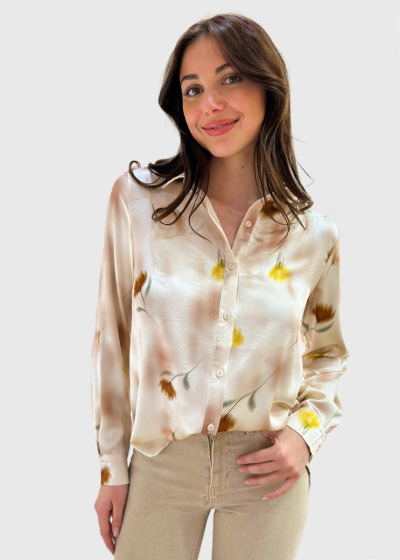 Vianne бежевая блузка с принтом