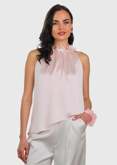 Trianna pink top with asymmetric hem