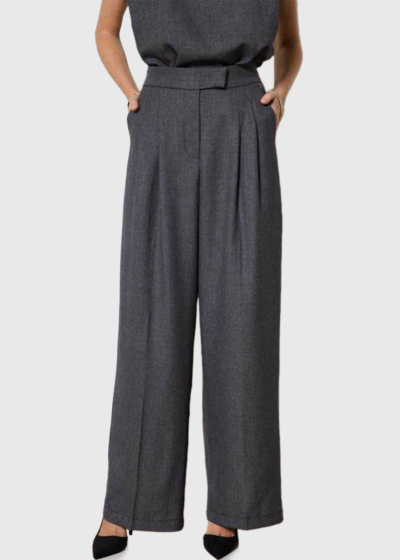 Esra black wide leg pants with pockets