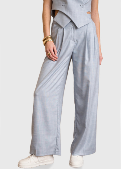 Ebru light blue women's wide leg pants