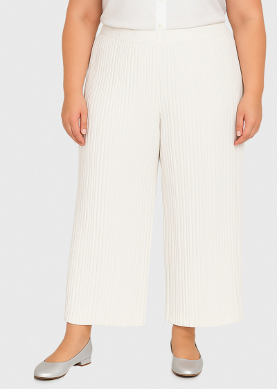 Tehila Plus Size white pleated pants