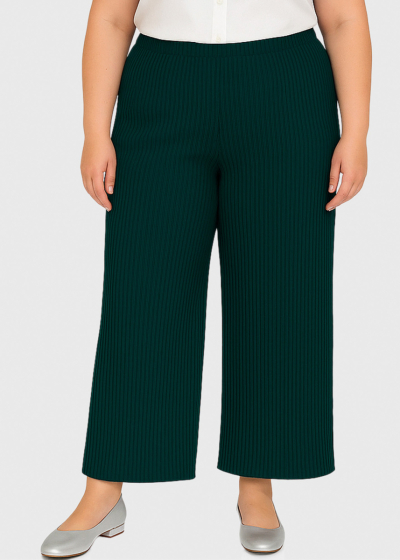 Tehila Plus Size dark green pleated pants