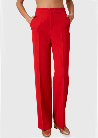 Adel red women's high-rise pants