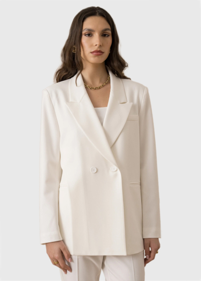 Anoush white blazer with buttons