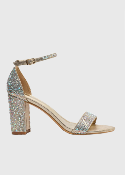 Radina gold sandals with rhinestones