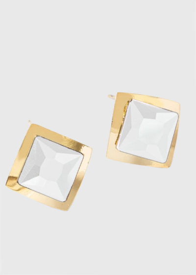 Telly gold-colored earrings with crystals