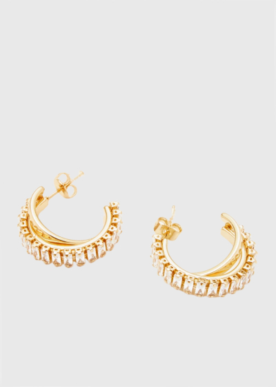 Tulia gold-colored earrings with crystals