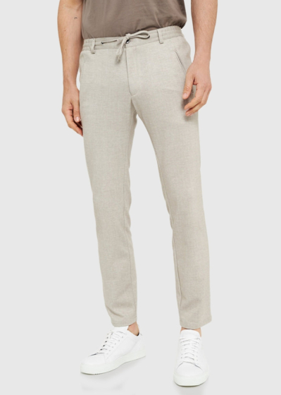 Nicomede Slim Fit light beige mens trousers