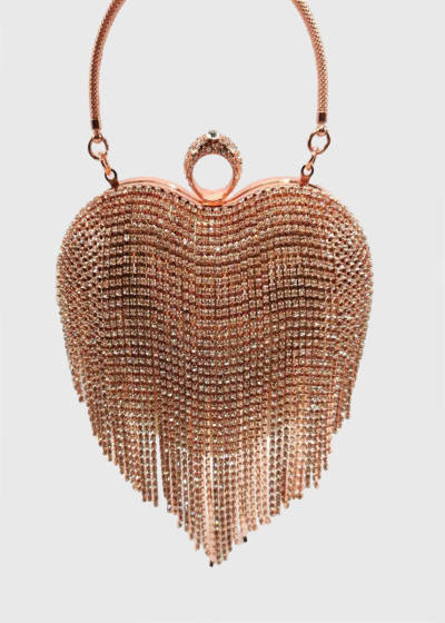 Arima gold-colored clutch with crystals