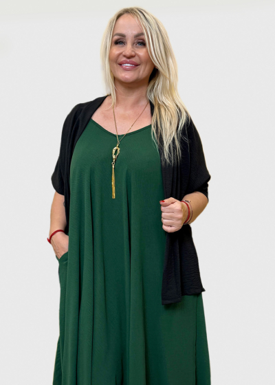 Emma dark green oversized dress