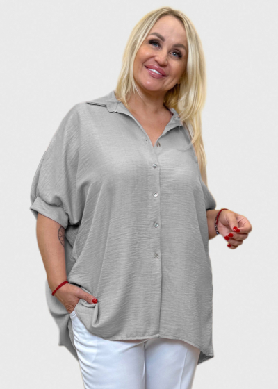 Iris серая рубашка на пуговицах