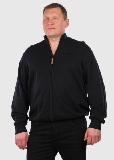 Leonardo Plus Size black zipped sweater