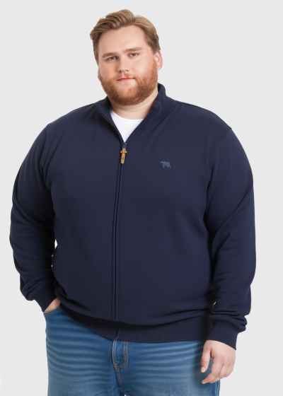 Leonardo Plus Size темно-синяя кофта на молнии